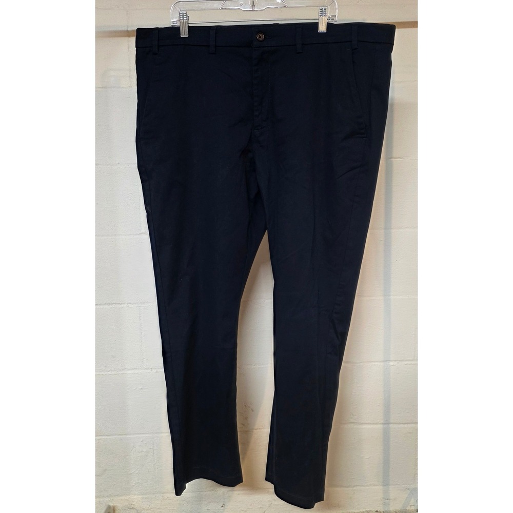 NWT St. Johns Bay TempFlex Straight Leg Pants Navy Blue 46x30 Flat Front Chinos